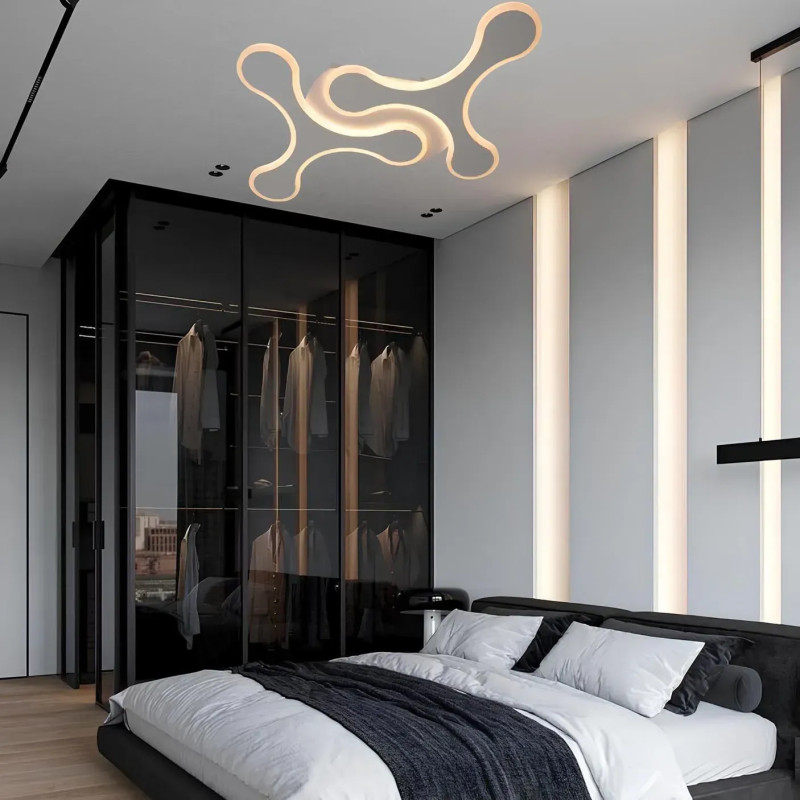 Стельова світлодіодна люстра Sirius 80W з акриловими плафонами 3000-6500К біла IP20 1933