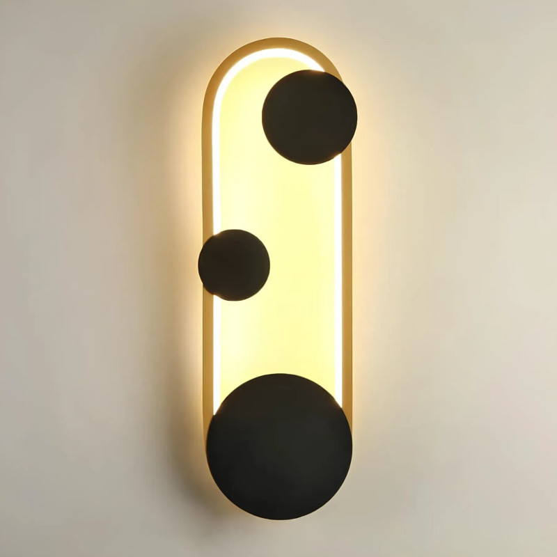 Світлодіодне настінне бра Sirius 14W овальної форми 3000K чорне IP20 8913RW 14W 400*135*60 3000K