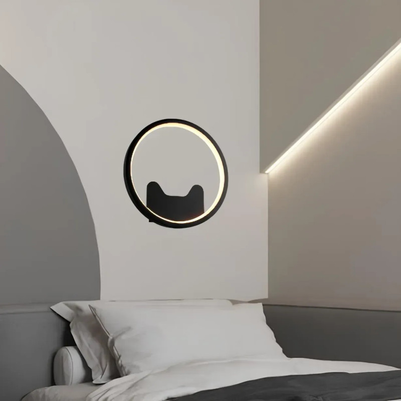 Светодиодное настенное бра Sirius 7W акриловое круглой формы 3000K черное IP20 M101 F-B