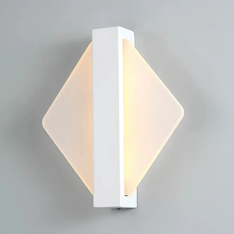 Светодиодное настенное бра Sirius 7W акриловое в форме ромба 3000K белое IP20 8756 S