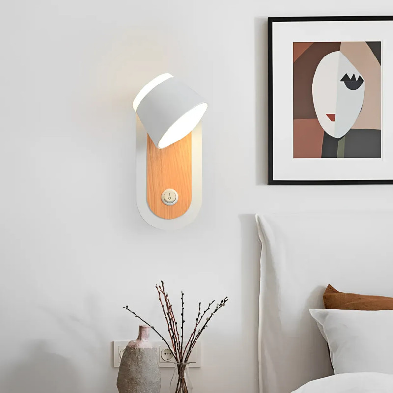 Светодиодное настенное бра Sirius 7W с кнопкой выключения на корпусе 3000K белое IP20 8931W