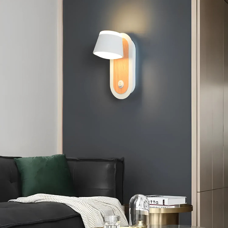 Светодиодное настенное бра Sirius 7W с кнопкой выключения на корпусе 3000K белое IP20 8931W