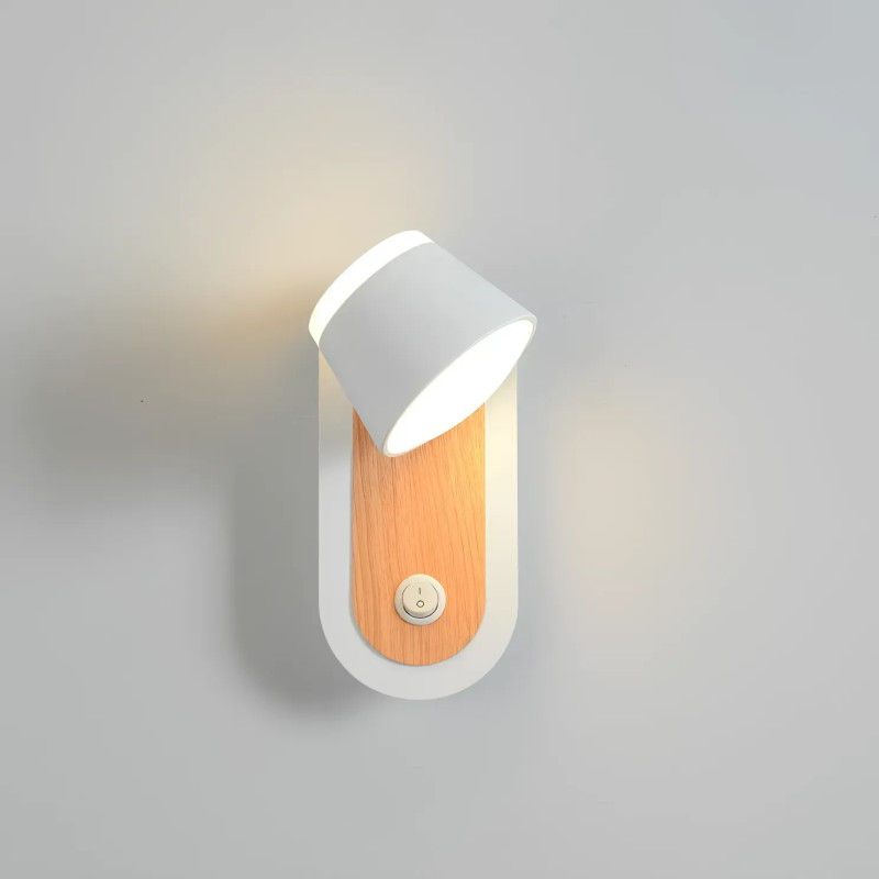 Светодиодное настенное бра Sirius 7W с кнопкой выключения на корпусе 3000K белое IP20 8931W