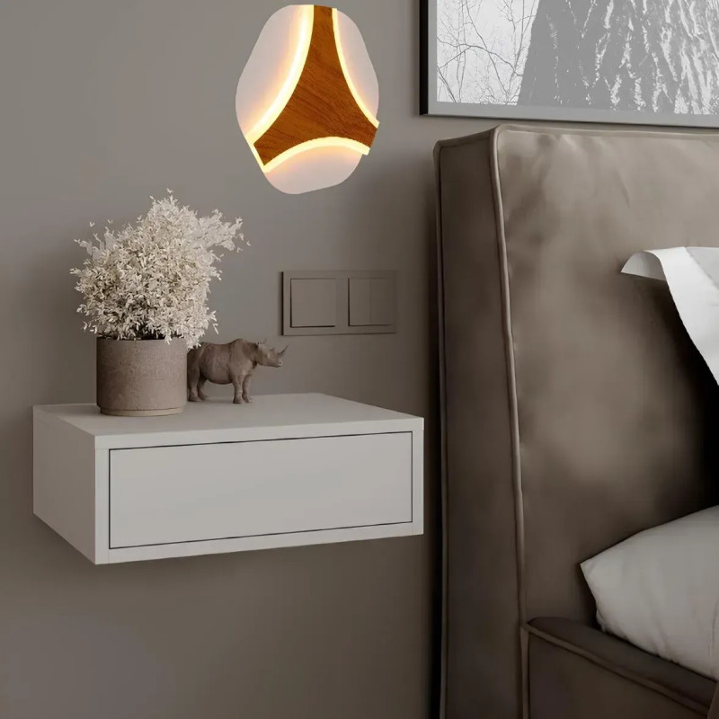 Світлодіодне настінне бра Sirius 9W з дерев'яними елементами 3000K біле IP20 8927-1 9W 200*185*40 wh