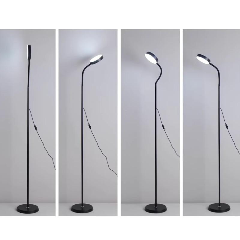 Торшер светодиодный 12W VALESO с одним круглым черным плафоном IP20 5117 BK