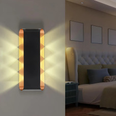 Бра светодиодная 8W Sirius настенная с металлическим корпусом 6500К черная/золотая IP20 W047 BK+FGD