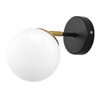 Настінне бра Sirius з плафоном-кулькою під лампу Е14 чорне IP20 G 74542/1W CP+Matte Black