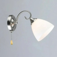 Настенная бра Valeso с металлическим каркасом под лампу Е27 никель IP20 N6681/1W