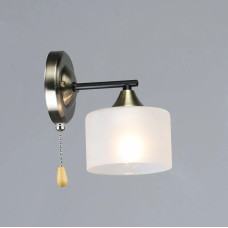 Настенная бра Valeso со стеклянным плафоном под лампу Е27 черная/бронза IP20 B A4417/1W