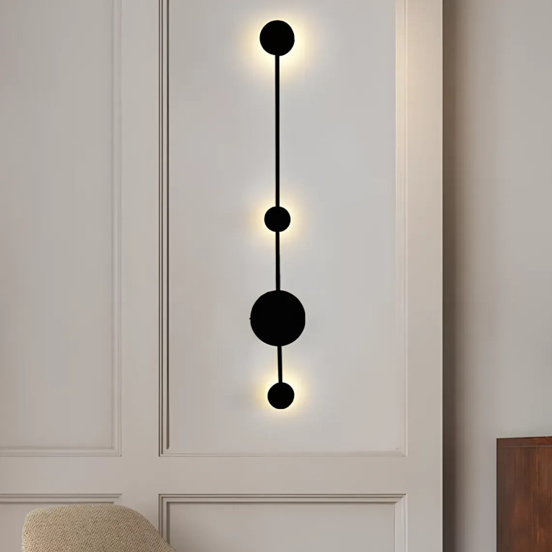 Настенное светодиодное бра Sirius 10W на три круглых плафона 3000К черное IP20 8936-3