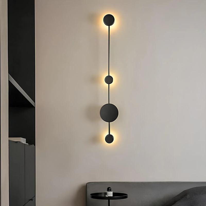 Настенное светодиодное бра Sirius 10W на три круглых плафона 3000К черное IP20 8936-3