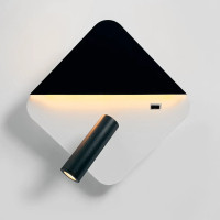 Світлодіодне настінне бра Sirius 10W з роз'ємом USB чорно-білий IP20 8926 S-USB 7W+3W black+white