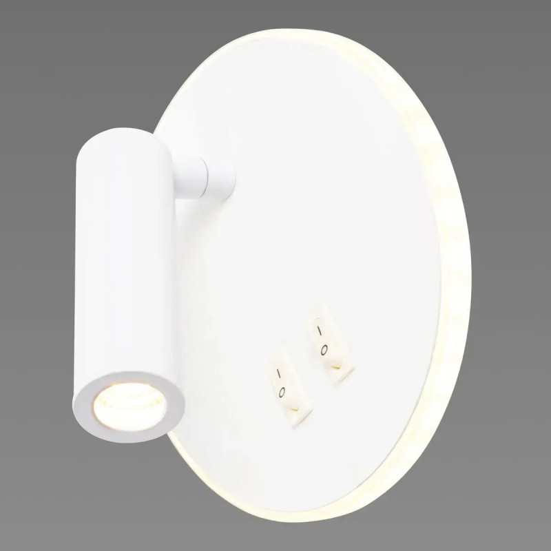 Светодиодное настенное бра Sirius 11.5W с поворотным плафоном на круглой основе 3000К белое IP20 8906R