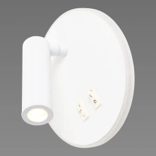 Светодиодное настенное бра Sirius 11.5W с поворотным плафоном на круглой основе 3000К белое IP20 8906R