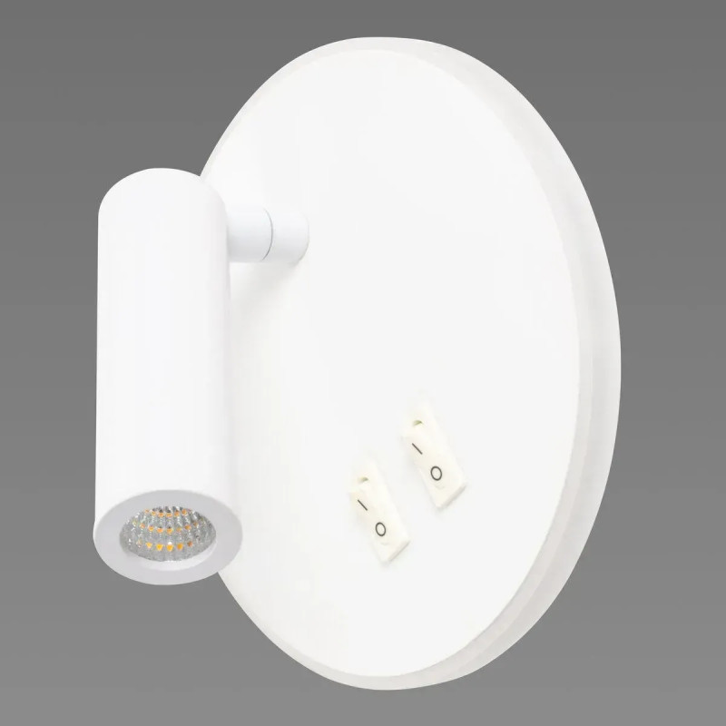 Светодиодное настенное бра Sirius 11.5W с поворотным плафоном на круглой основе 3000К белое IP20 8906R