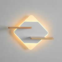 Светодиодное настенное бра Sirius 11W с деревянными полками 3000K белое IP20 8929S 11W 325*250*110