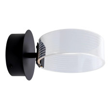 Светодиодное настенное бра Sirius 12W с круглым плафоном 3000-6000K черное IP20 N 3705-1 BLACK 12W