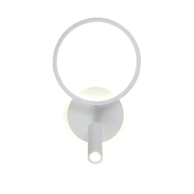 Бра светодиодное 44W настенное Valeso с кольцевым рассеивателем и спотом 3000K-6500K белое IP20 G H24 WT