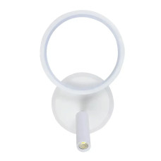 Бра светодиодное 44W настенное Valeso с кольцевым рассеивателем и спотом 3000K-6500K белое IP20 G H24 WT