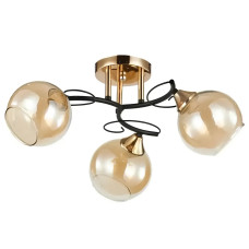 Люстра стельова Interees з круглим кріпленням під три лампи Е27 чорна/золота IP20 V 6073A/3 FG+BK 60W