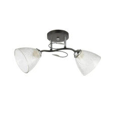 Люстра стельова Interees з металевим каркасом під дві лампи Е27 чорна/хром IP20 V 6221-2 BK+CR 60W