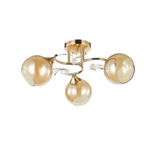 Потолочная люстра Interees с металлическим каркасом под три лампы Е27 золотая IP20 V 6228-3 FG 60W