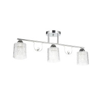 Потолочная люстра Interees с плафонами на металлической планке под три лампы Е27 хром IP20 V 6278-3 CR 60W