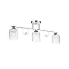 Потолочная люстра Interees с плафонами на металлической планке под три лампы Е27 хром IP20 V 6278-3 CR 60W