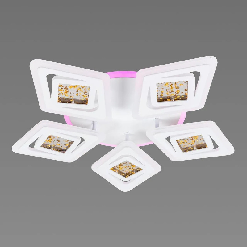 Потолочная светодиодная люстра 140W Valeso с пультом и RGB подсветкой 3000-6000К белая IP20 V 2133-