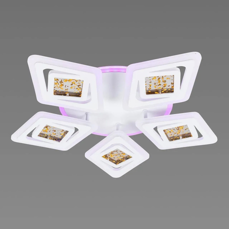 Потолочная светодиодная люстра 140W Valeso с пультом и RGB подсветкой 3000-6000К белая IP20 V 2133-