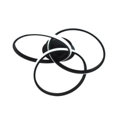 Потолочная светодиодная люстра 48W Interees на три плафона 3000-6400К с пультом черная IP20 V LCD3003 B