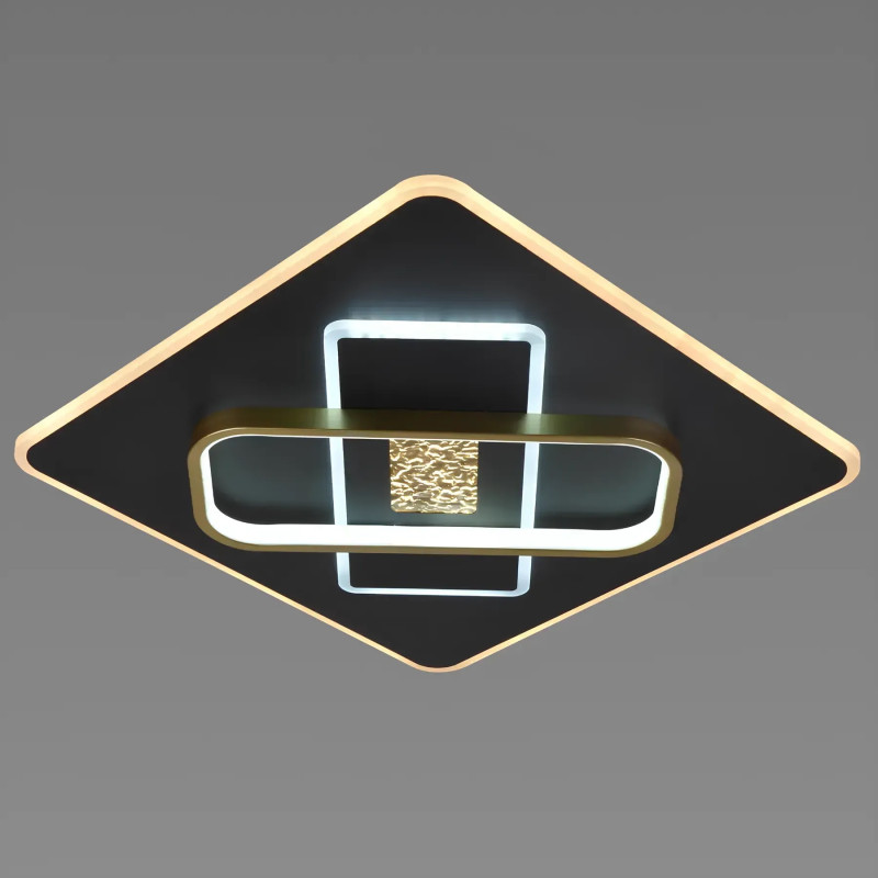 Потолочная светодиодная люстра 96W с пультом VALESO с квадратным плафоном 3000-6000К черная IP20 V 5313