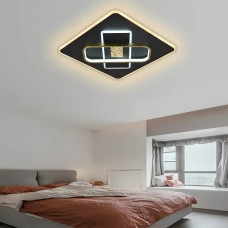 Потолочная светодиодная люстра 96W с пультом VALESO с квадратным плафоном 3000-6000К черная IP20 V 5313