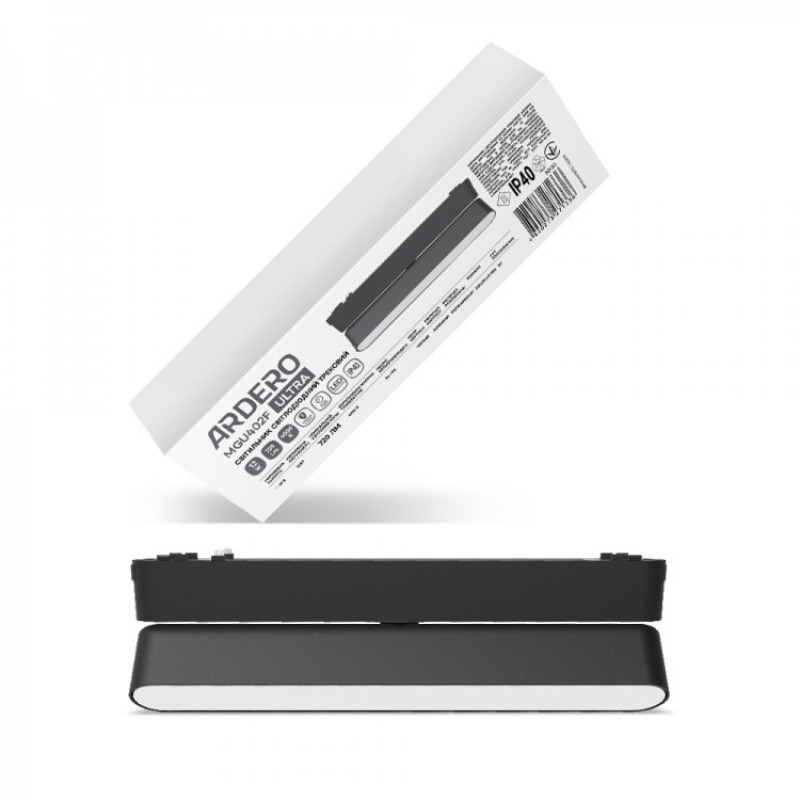 Магнітний трековий світильник ARDERO MGU402F ULTRA 12W 4000К чорний 80133