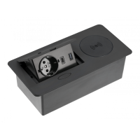 Подовжувач GTV AVARO PLUS 1 розетка SCHUKO USB A+C WC 5W провід 1,5м Чорний AE-PB1SAVAP-20