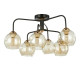 Стельова люстра Interees на шість скляних плафонів під лампу Е27 чорна/золото IP20 V 70269-3+3 BK+FG
