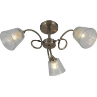 Стельова люстра VALESO на три рельєфні плафони під лампу Е27 бронзова IP20 V XA1423/3