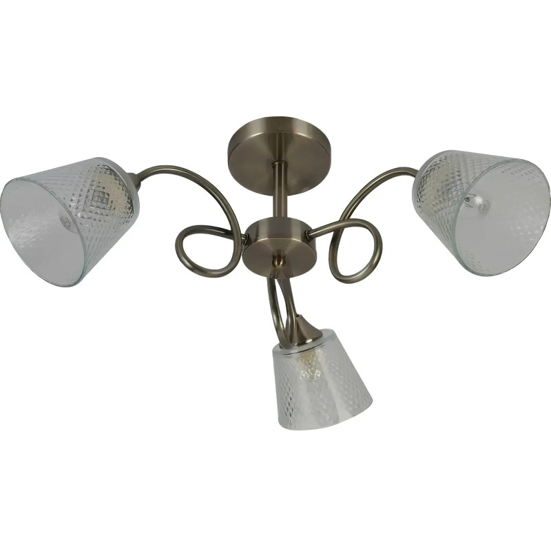 Стельова люстра VALESO на три рельєфні плафони під лампу Е27 бронзова IP20 V XA1423/3