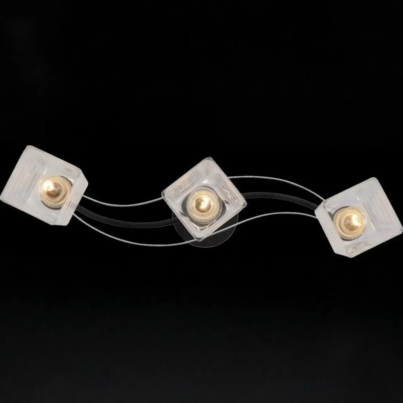 Потолочная люстра Valeso на три плафона в полоску под лампу Е27 черная/хром IP20 V XA1530B/3 BK+CR