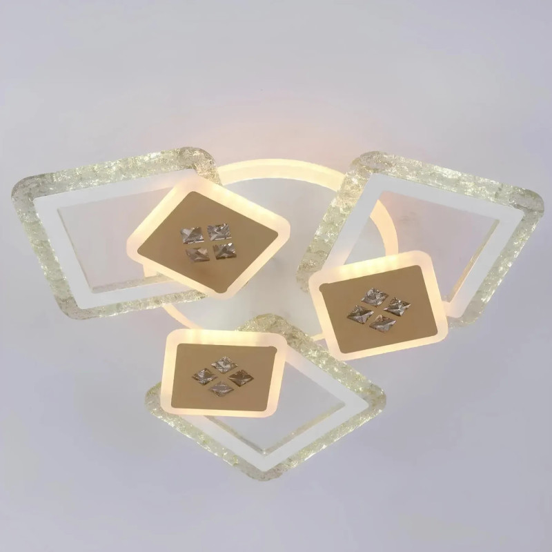 Люстра светодиодная LED потолочная Valeso V K39940-3+3+1 WT+gold с пультом 122W