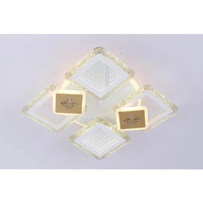 Люстра світлодіодна LED стельова Valeso V K39940-4+2+1 WT+gold з пультом 94W