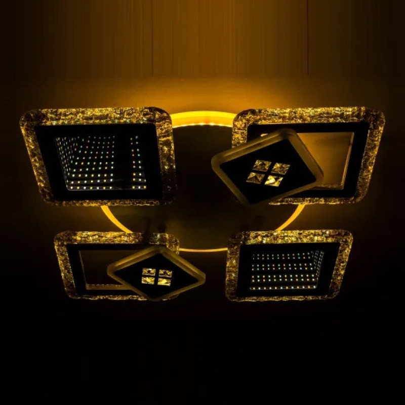 Люстра світлодіодна LED стельова Valeso V K39940-4+2+1 WT+gold з пультом 94W