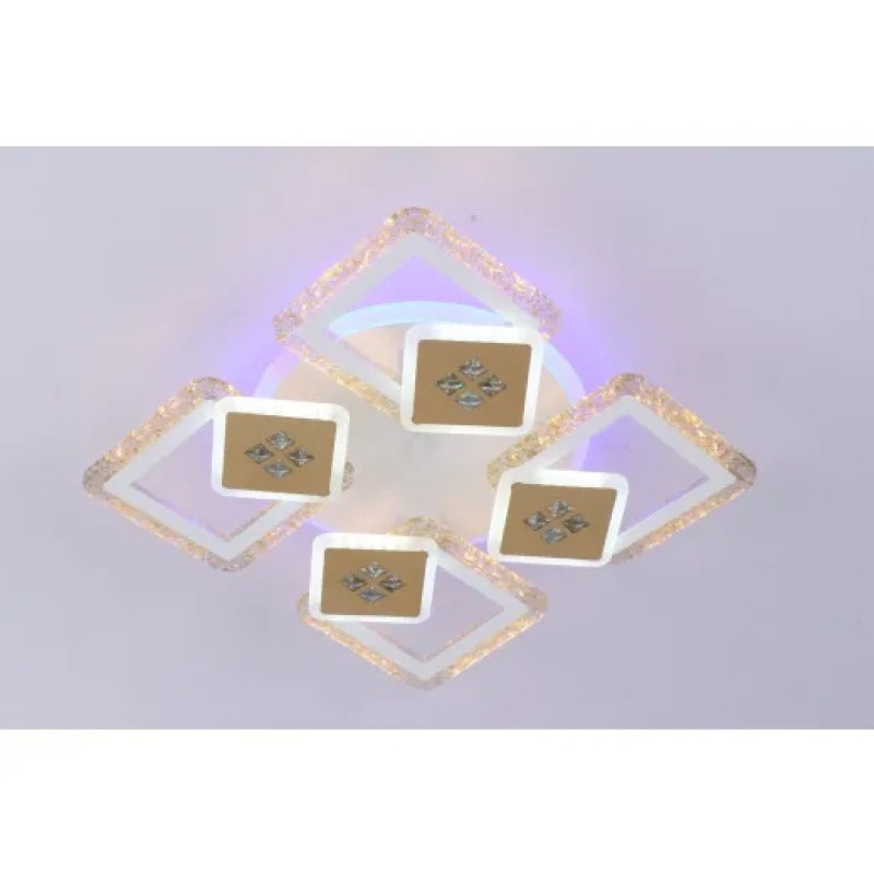 Люстра світлодіодна LED стельова Valeso V K39940-4+4+1 WT+gold з пультом 124W