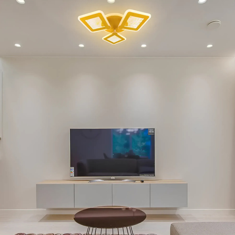 Люстра світлодіодна LED стельова Valeso V K39977-3+1 GD з пультом 60W