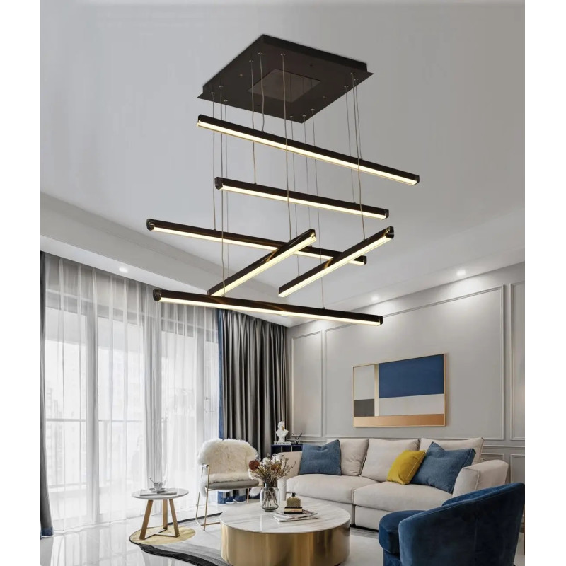 Люстра світлодіодна акрилова VALESO V 1131 BK чорна 96W