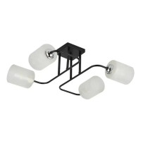 Потолочная люстра Interees на четыре круглых плафона под лампу Е27 черная/хром IP20 V 70196-4 BK+CR