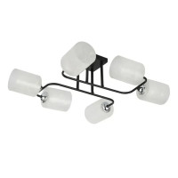 Потолочная люстра Interees на шесть матовых плафонов под лампу Е27 черная/хром IP20 V 70196-6 BK+CR