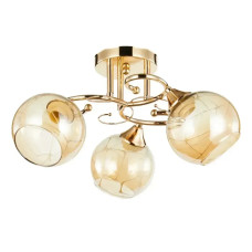 Стельова люстра Interees на три кулясті плафони під лампу Е27 золото IP20 V 6124-3 FG