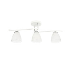Потолочная люстра Interees на три матовых плафона под лампу Е27 белая/хром IP20 V 6293-3 WH+CR