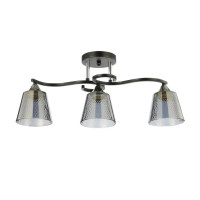 Потолочная люстра Interees на три затемненных плафона под лампу Е27 черная/хром IP20 V 6089-3 BK+CR